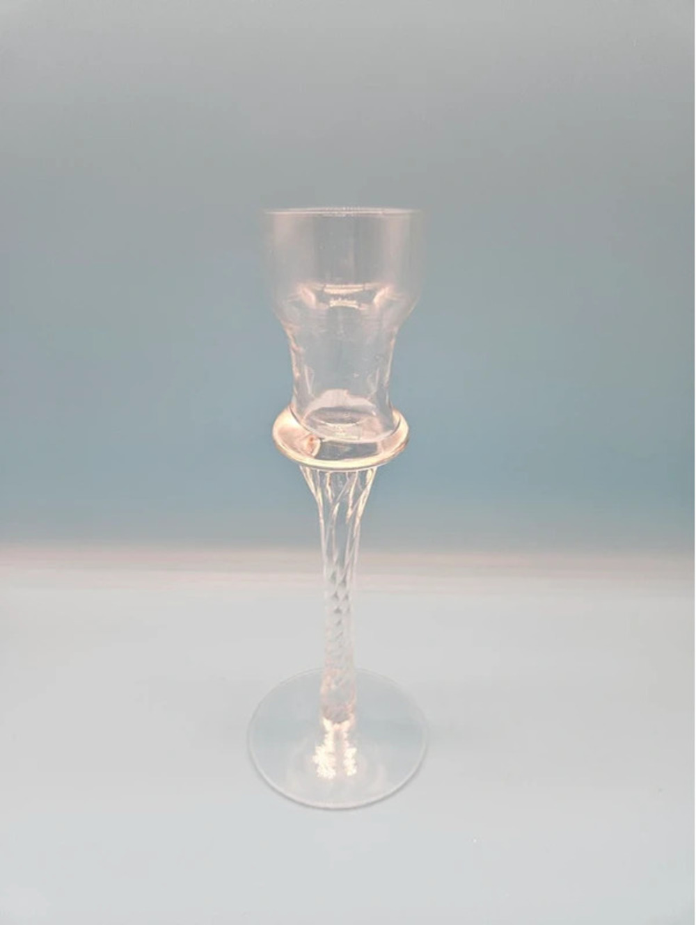 Glass Hurricane Candlestick Holder 7"